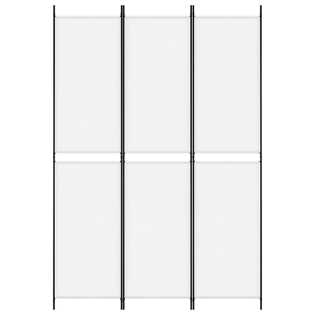 vidaXL 3-tlg. Paravent Weiß 150x220 cm Stoff