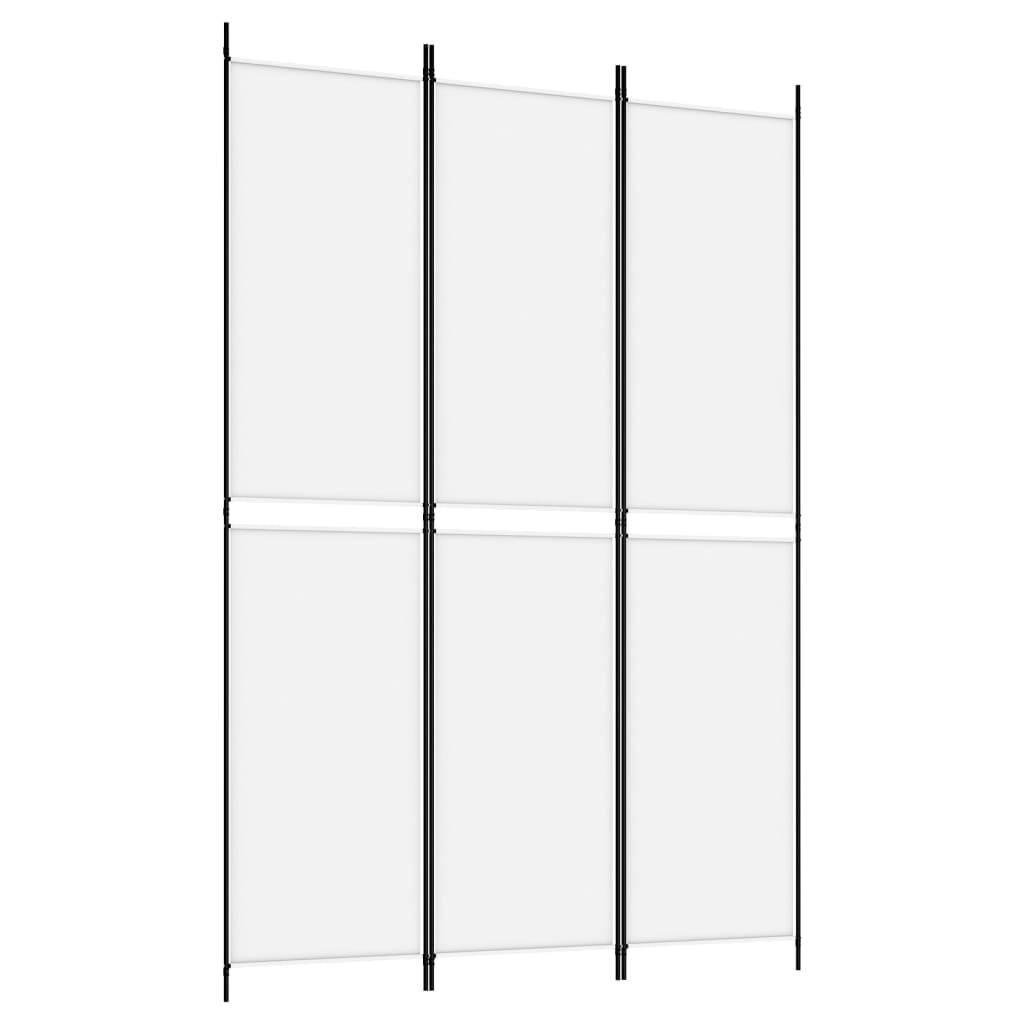 vidaXL 3-tlg. Paravent Weiß 150x220 cm Stoff