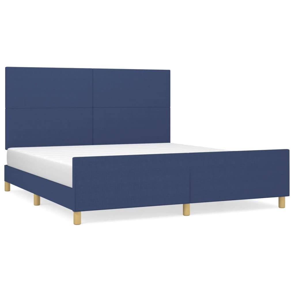 vidaXL Bettgestell ohne Matratze Blau 160x200 cm Stoff