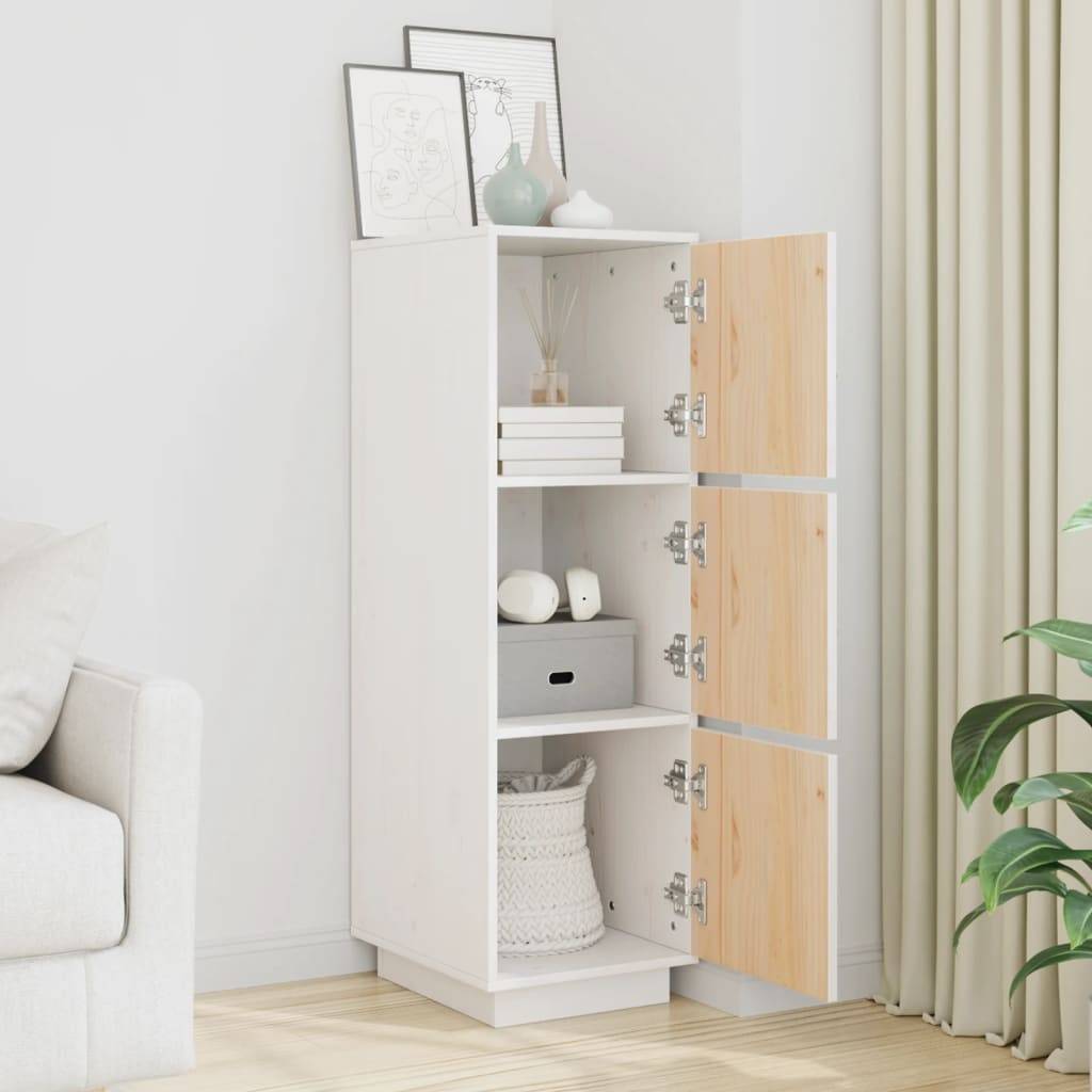 vidaXL Highboard Weiß 34x40x108,5 cm Massivholz Kiefer