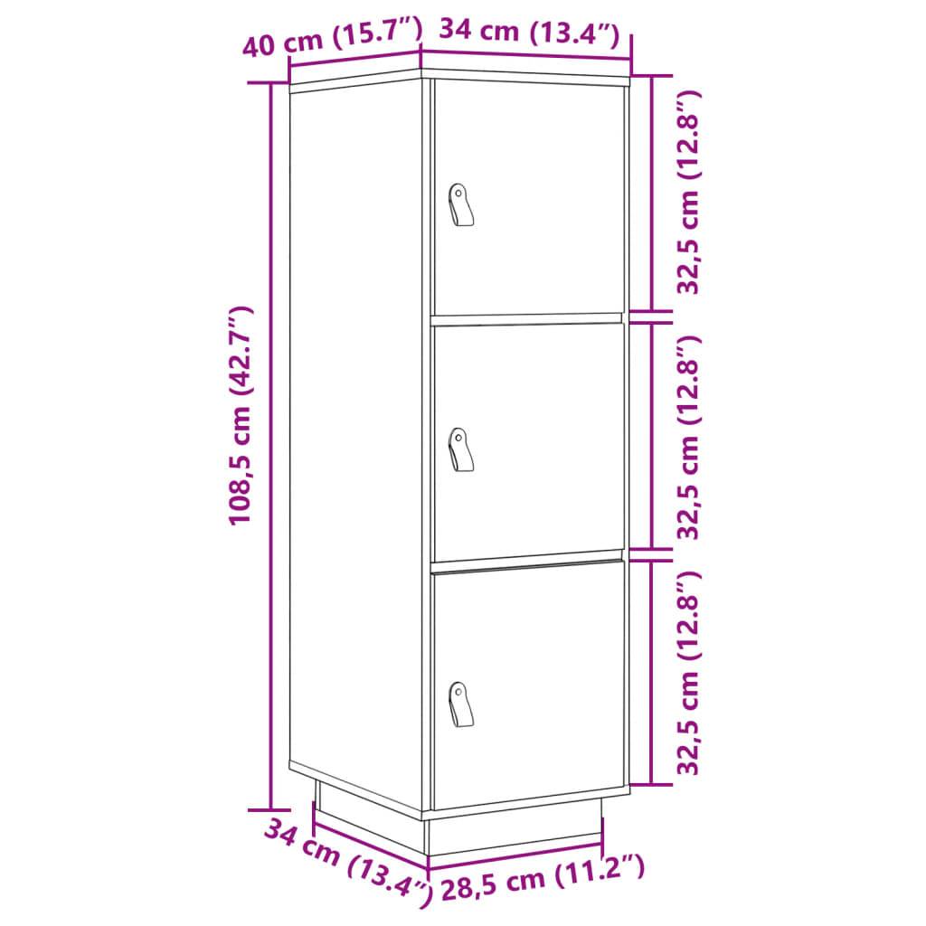 vidaXL Highboard Weiß 34x40x108,5 cm Massivholz Kiefer