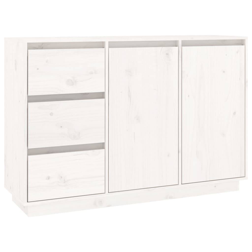vidaXL Sideboard Weiß 111x34x75 cm Massivholz Kiefer