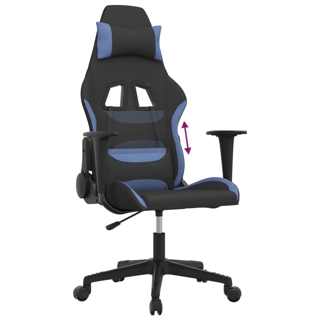 vidaXL Gaming-Stuhl Schwarz und Blau Stoff