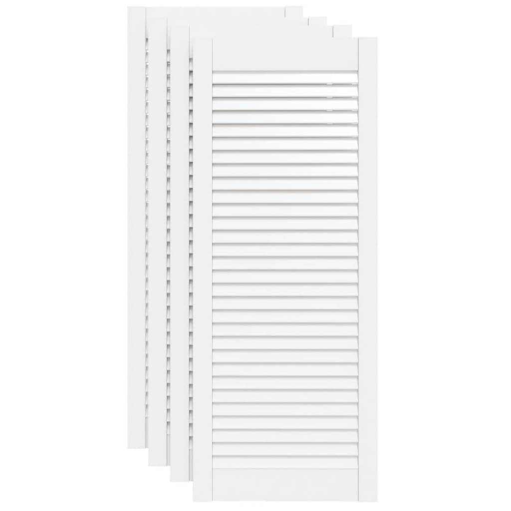 vidaXL Schranktüren Lamellen-Design 4 Stk Weiß 99,3x39,4 cm Massivholz