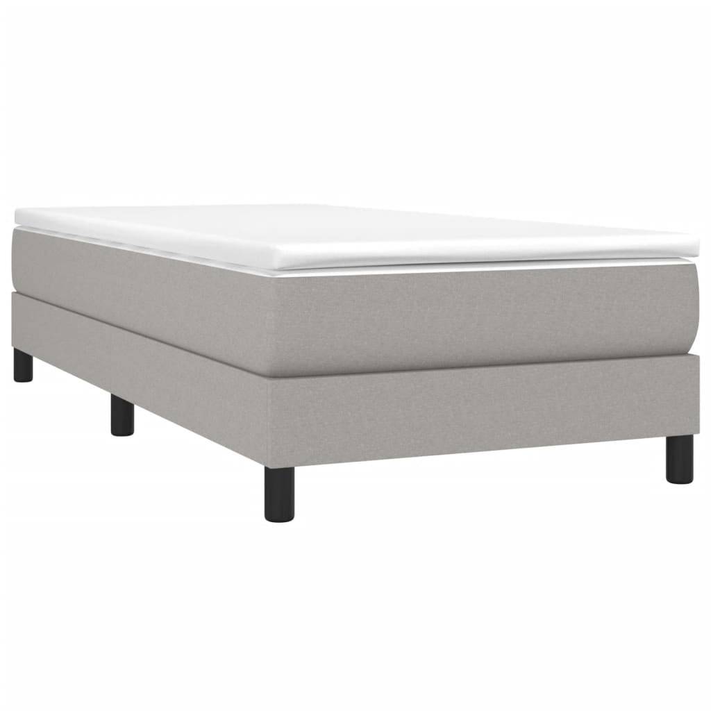 vidaXL Bettgestell ohne Matratze Hellgrau 100x200 cm Stoff