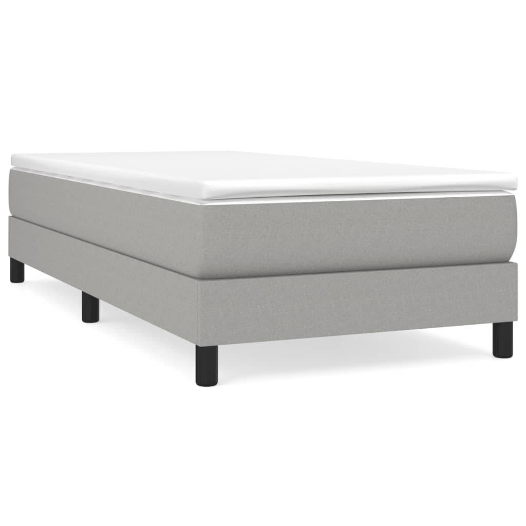 vidaXL Bettgestell ohne Matratze Hellgrau 100x200 cm Stoff