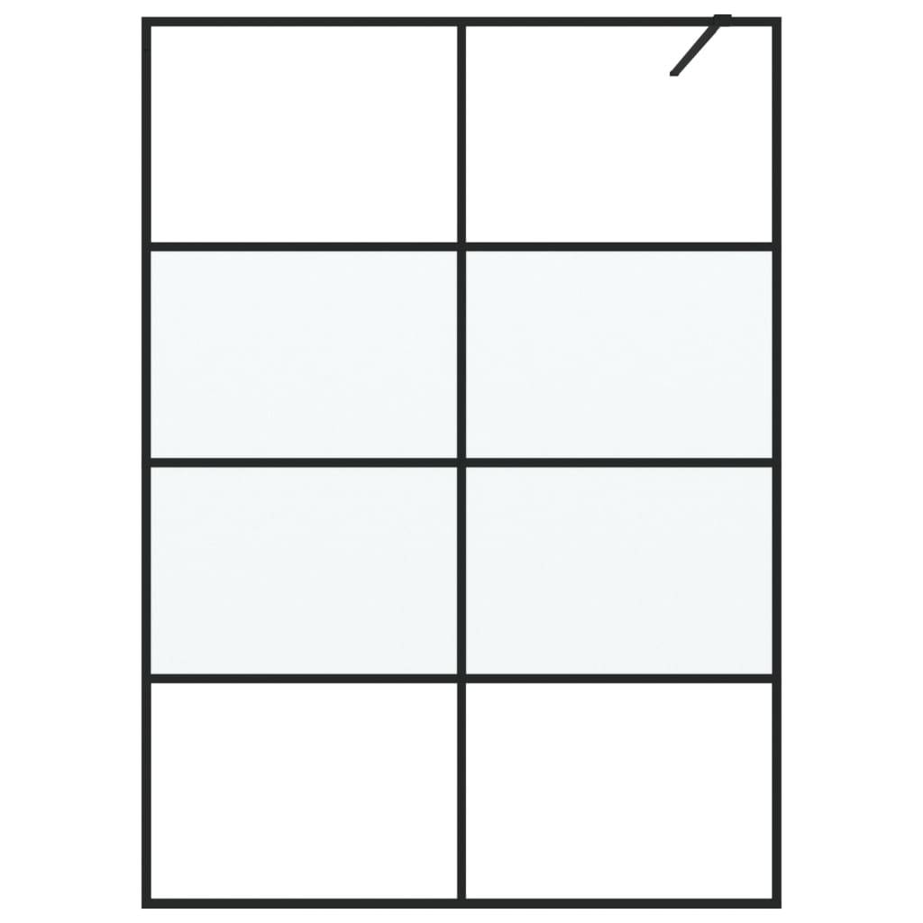 vidaXL Duschwand für Begehbare Dusche Schwarz 140x195 cm Halbmatt ESG