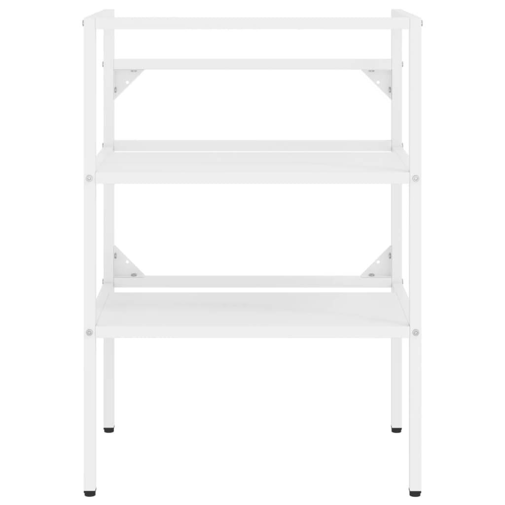 vidaXL Badezimmer Waschtischgestell Weiß 59x38x83 cm Eisen