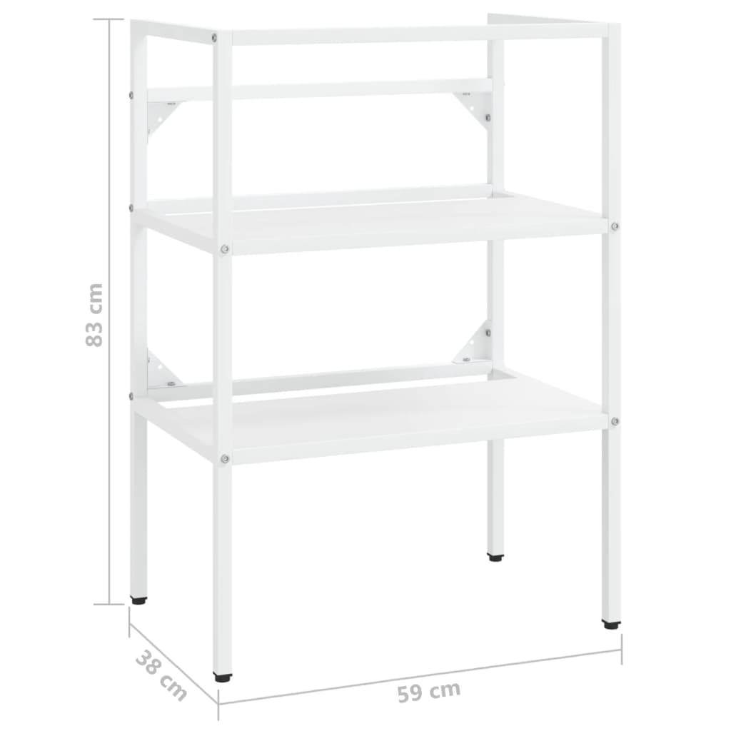 vidaXL Badezimmer Waschtischgestell Weiß 59x38x83 cm Eisen