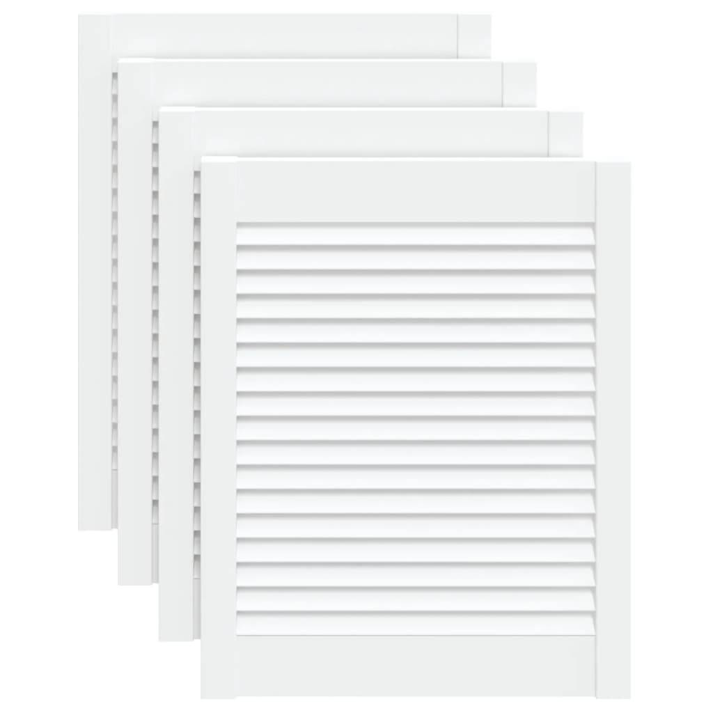 vidaXL Schranktüren Lamellen-Design 4 Stk Weiß 61,5x49,4 cm Massivholz
