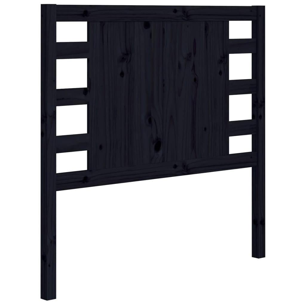 vidaXL Kopfteil Schwarz 106x4x100 cm Massivholz Kiefer