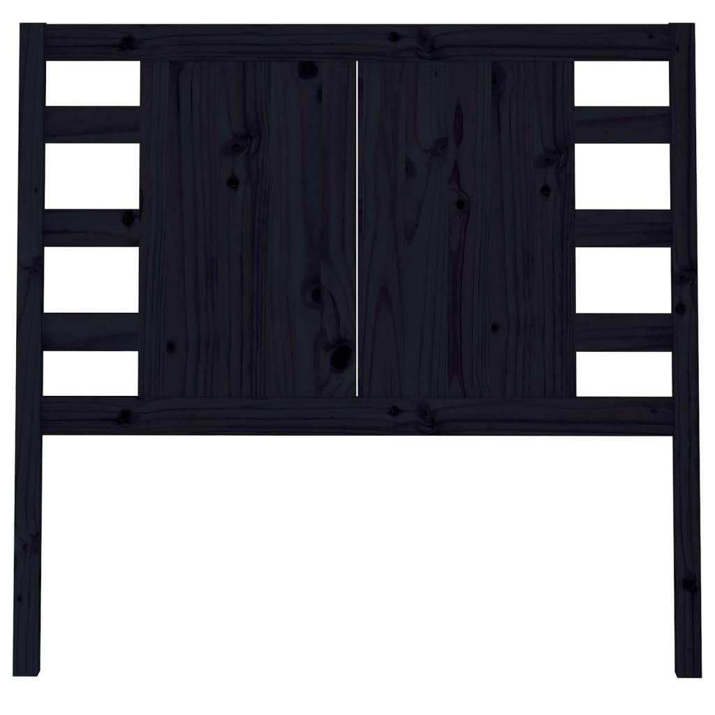 vidaXL Kopfteil Schwarz 106x4x100 cm Massivholz Kiefer