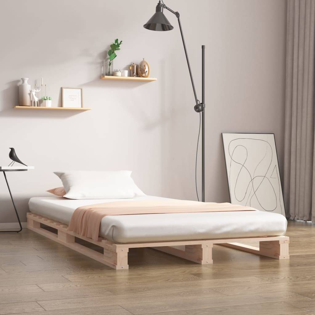 vidaXL Palettenbett 90x190 cm Massivholz Kiefer