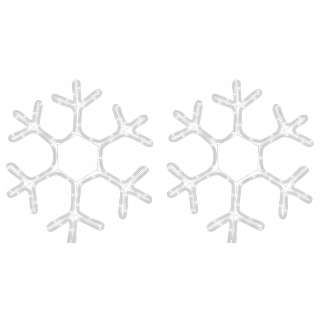 vidaXL LED-Schneeflocken 2 Stk. Warmweiß 38x37 cm