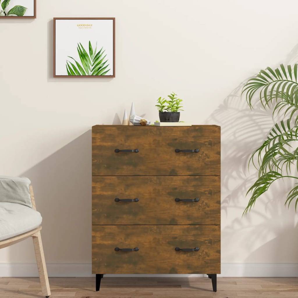 vidaXL Sideboard Räuchereiche 69,5x34x90 cm Holzwerkstoff