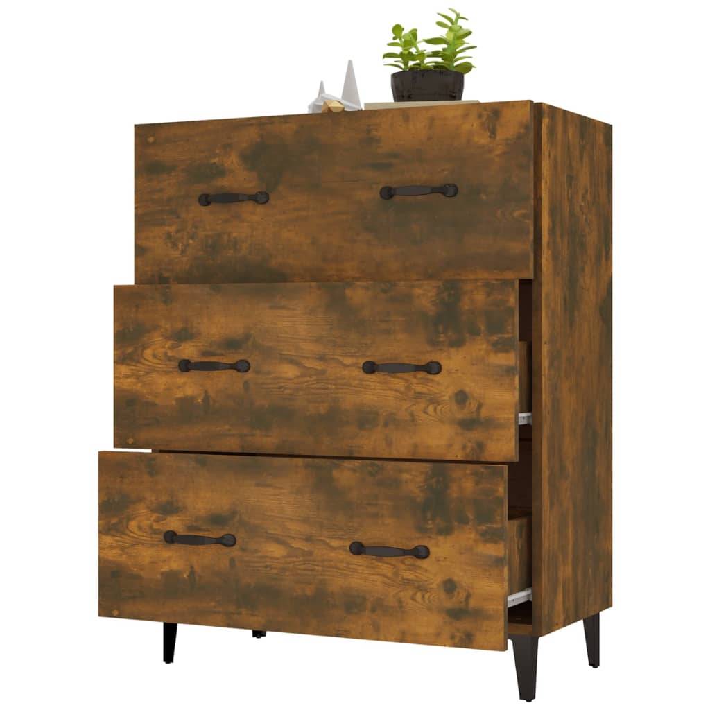 vidaXL Sideboard Räuchereiche 69,5x34x90 cm Holzwerkstoff