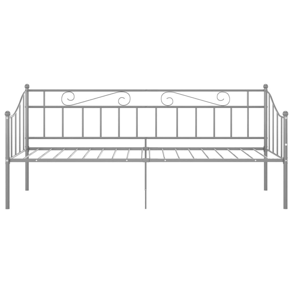 vidaXL Schlafsofa Bettgestell Grau Metall 90x200 cm