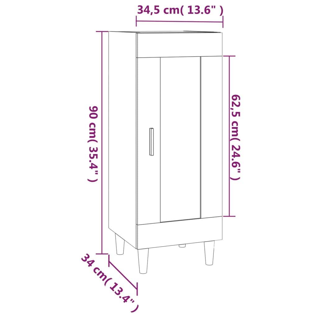 vidaXL Sideboard Räuchereiche 34,5x34x90 cm Holzwerkstoff