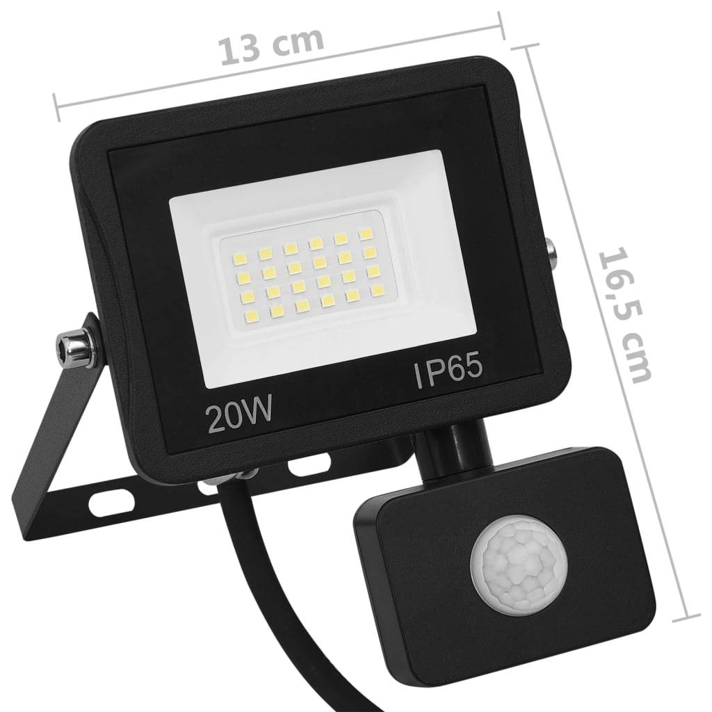 vidaXL LED-Fluter mit Sensor 20 W Warmweiß