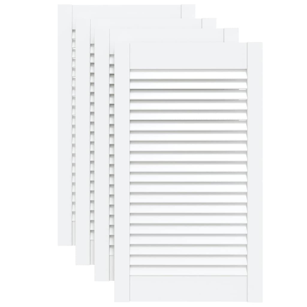 vidaXL Schranktüren Lamellen-Design 4 Stk. Weiß 69x39,4 cm Massivholz