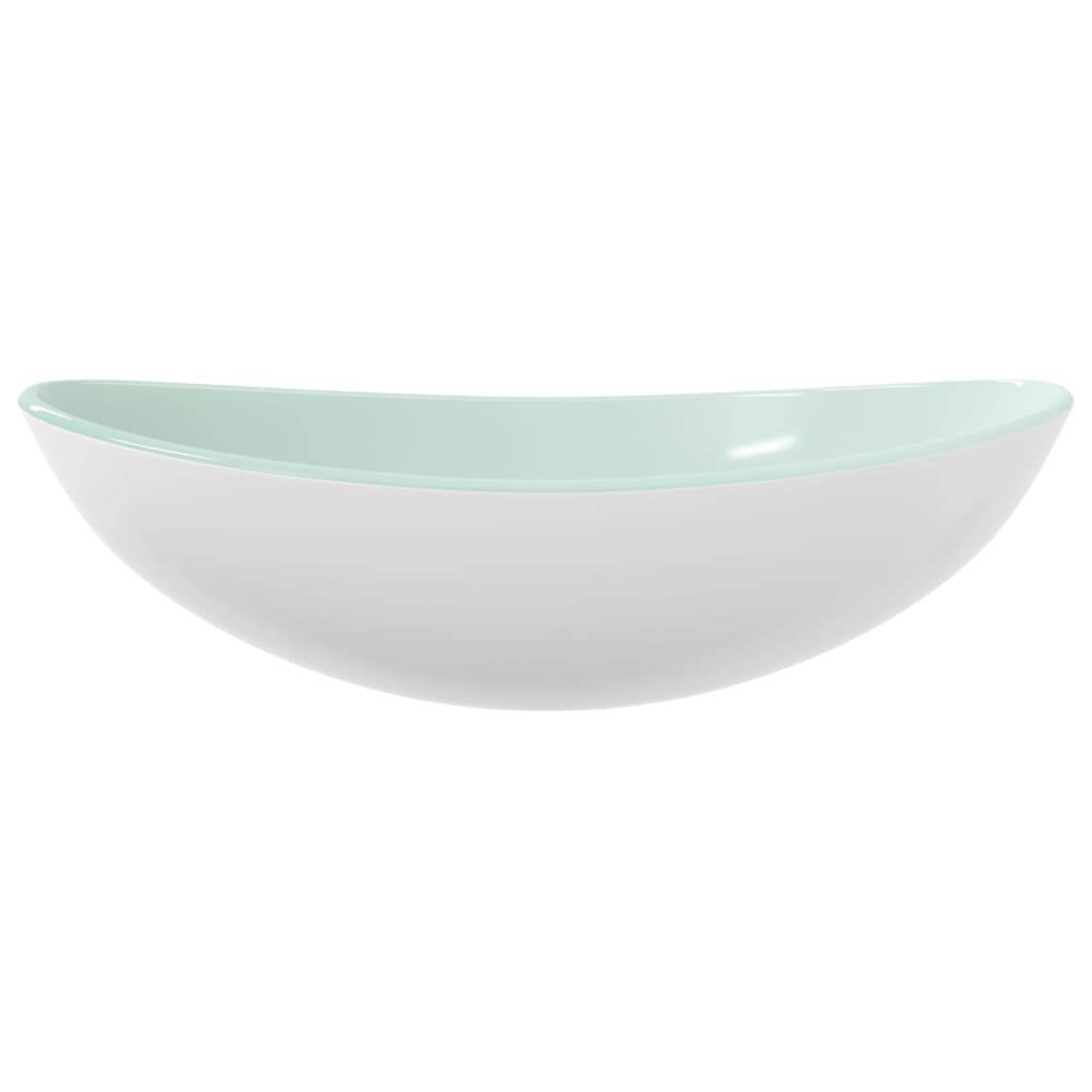 vidaXL Waschbecken Hartglas 54,5x35x15,5 cm Weiß