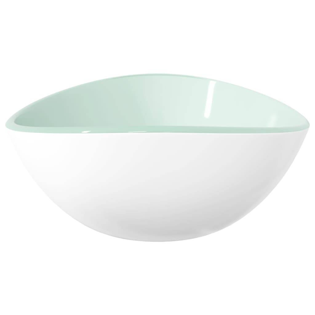 vidaXL Waschbecken Hartglas 54,5x35x15,5 cm Weiß