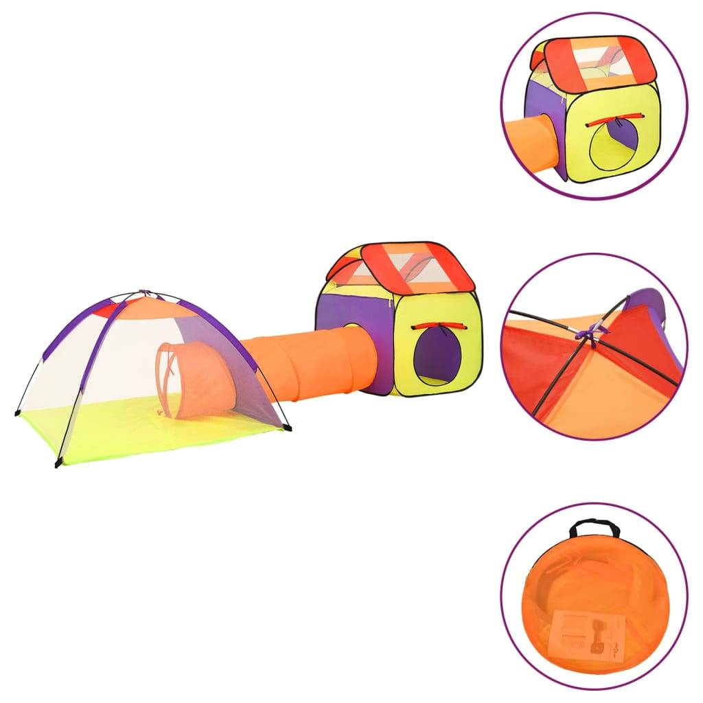 vidaXL Spielzelt mit 250 Bällen Mehrfarbig 338x123x111 cm