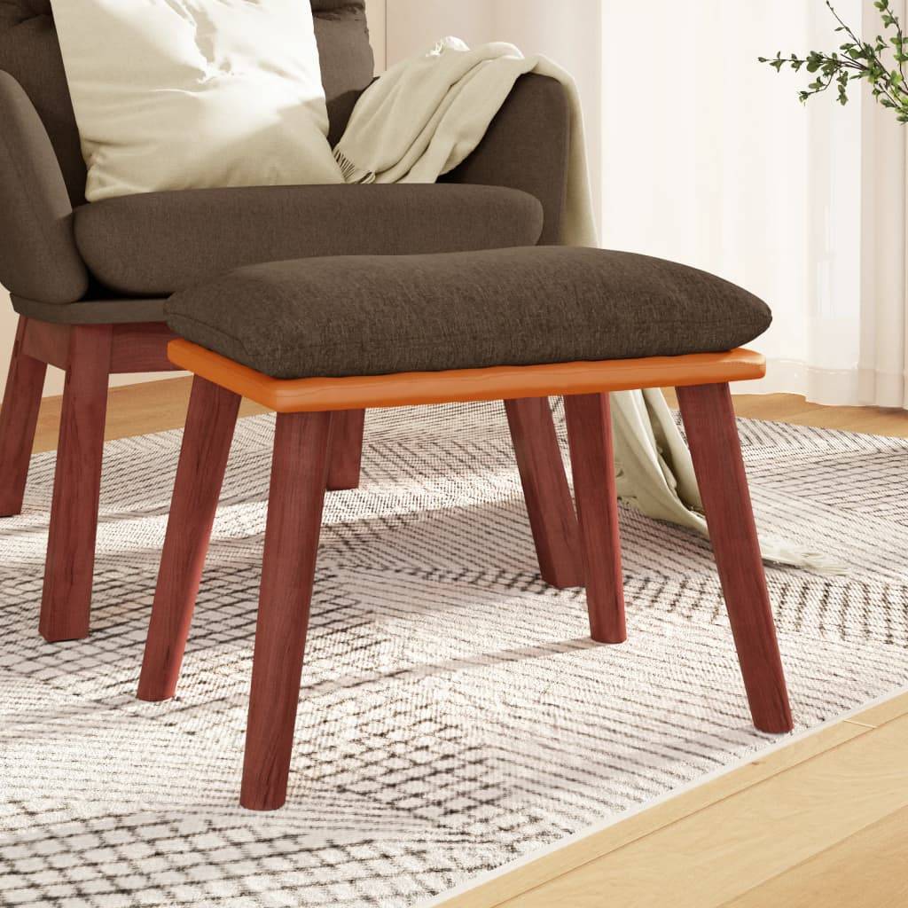 vidaXL Fußhocker Braun 45x29,5x35 cm Stoff und Kunstleder