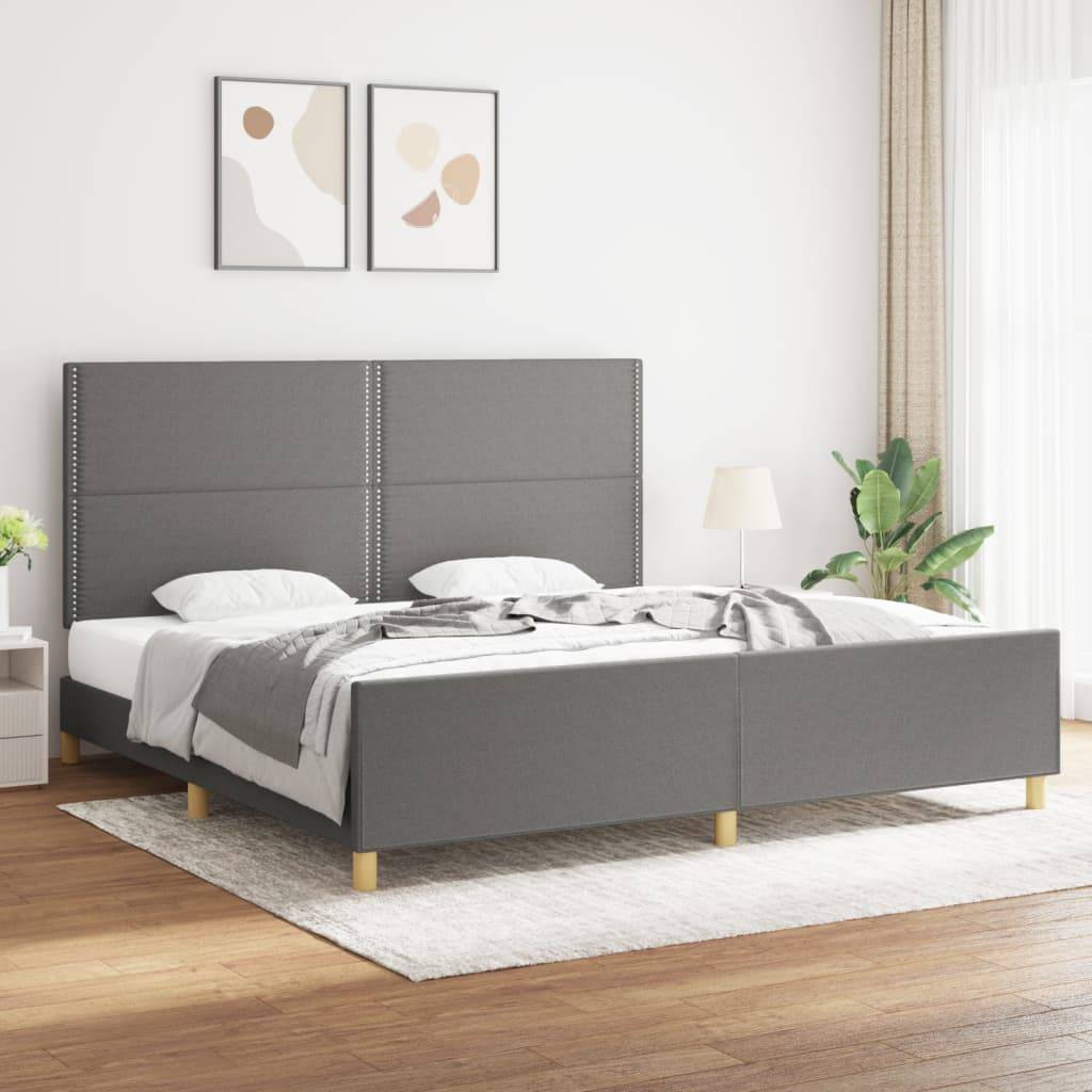vidaXL Bettgestell ohne Matratze Dunkelgrau 200x200 cm Stoff