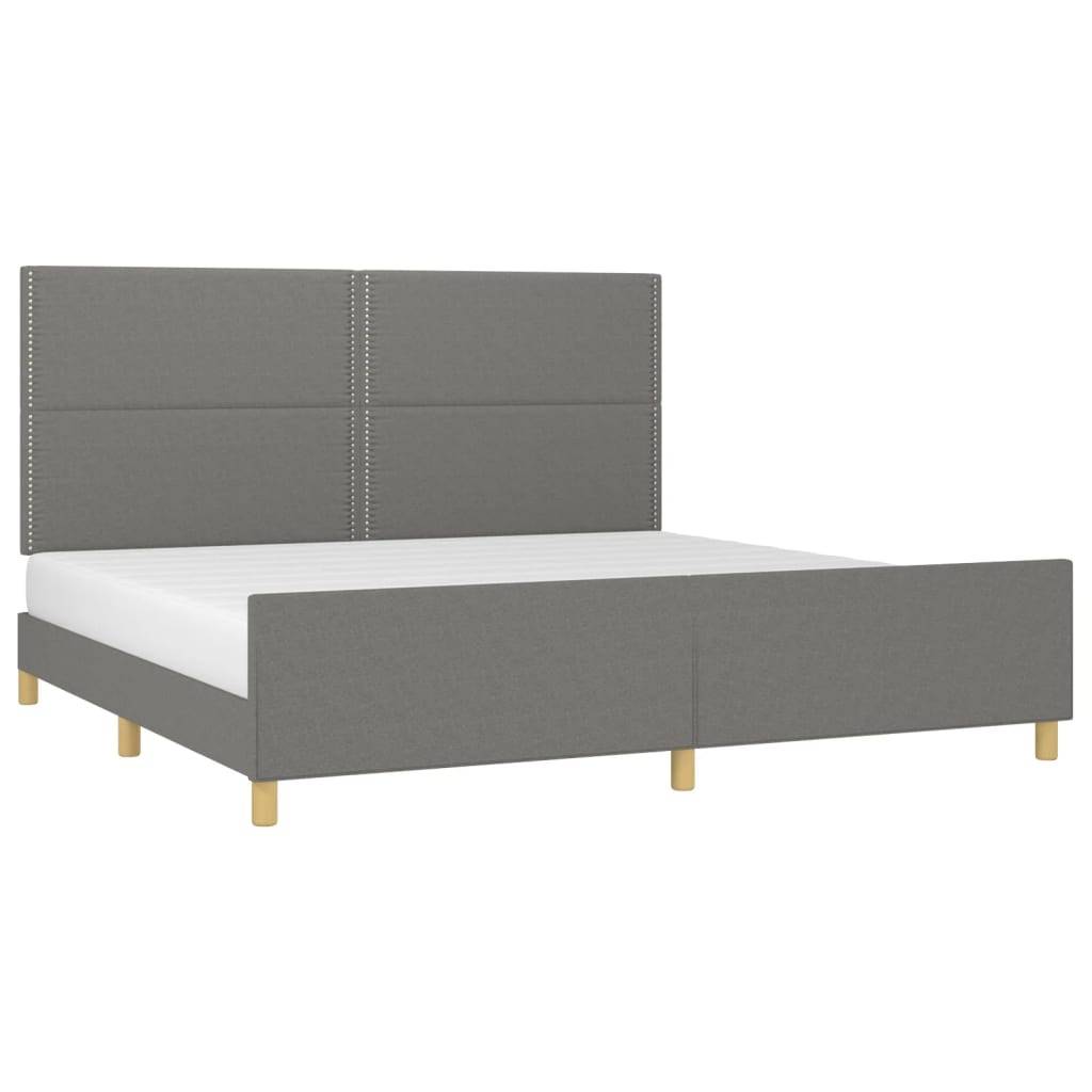 vidaXL Bettgestell ohne Matratze Dunkelgrau 200x200 cm Stoff