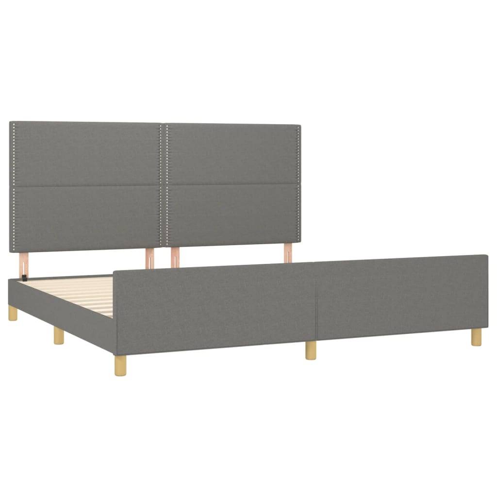 vidaXL Bettgestell ohne Matratze Dunkelgrau 200x200 cm Stoff