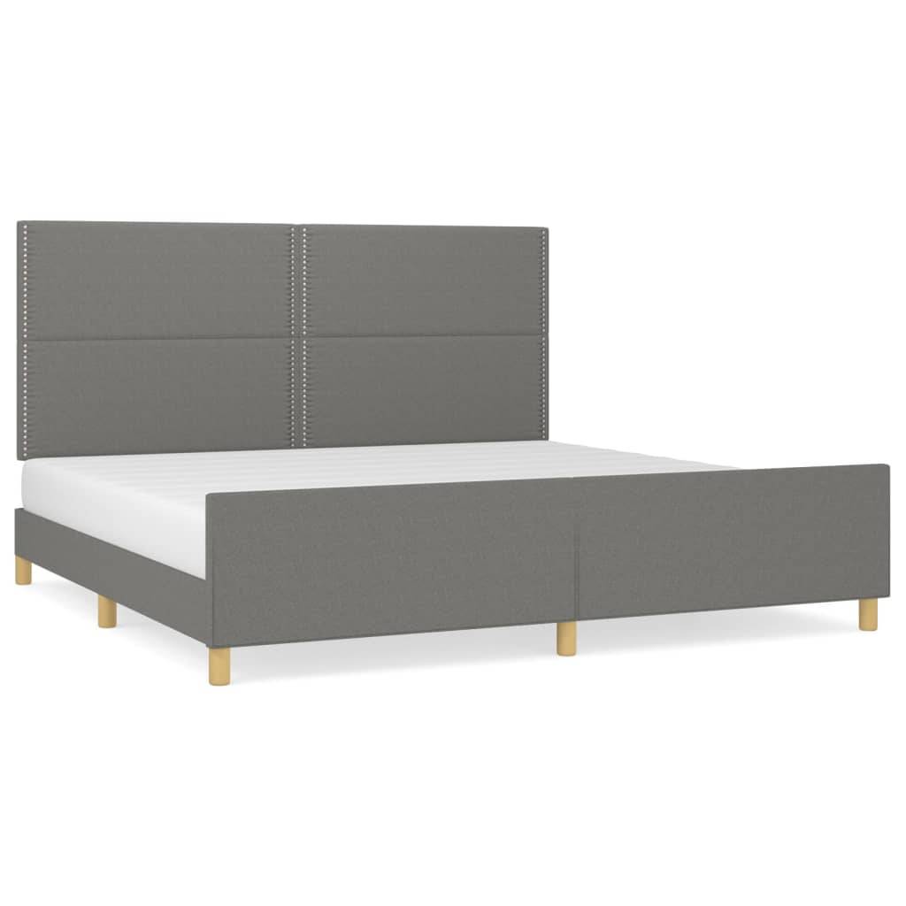 vidaXL Bettgestell ohne Matratze Dunkelgrau 200x200 cm Stoff
