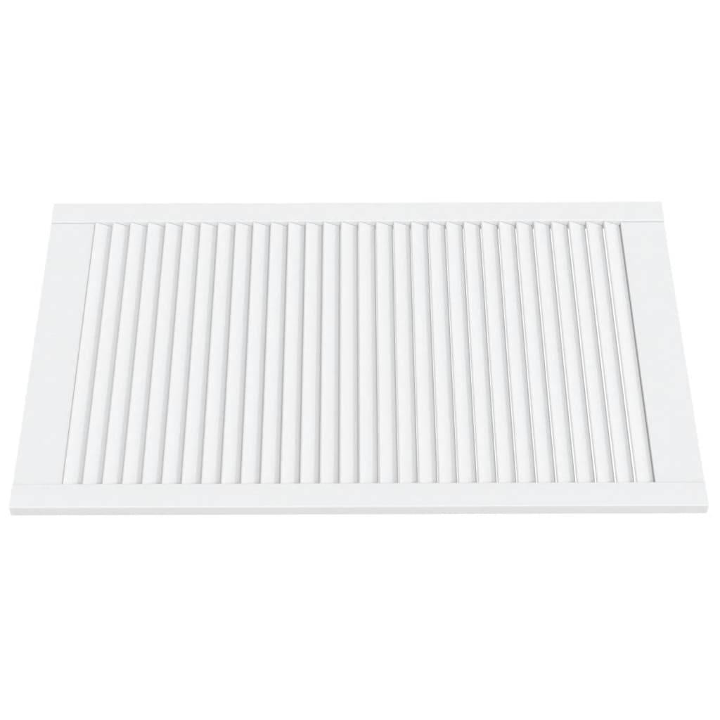 vidaXL Schranktür Lamellen-Design Weiß 99,3x59,4 cm Massivholz Kiefer