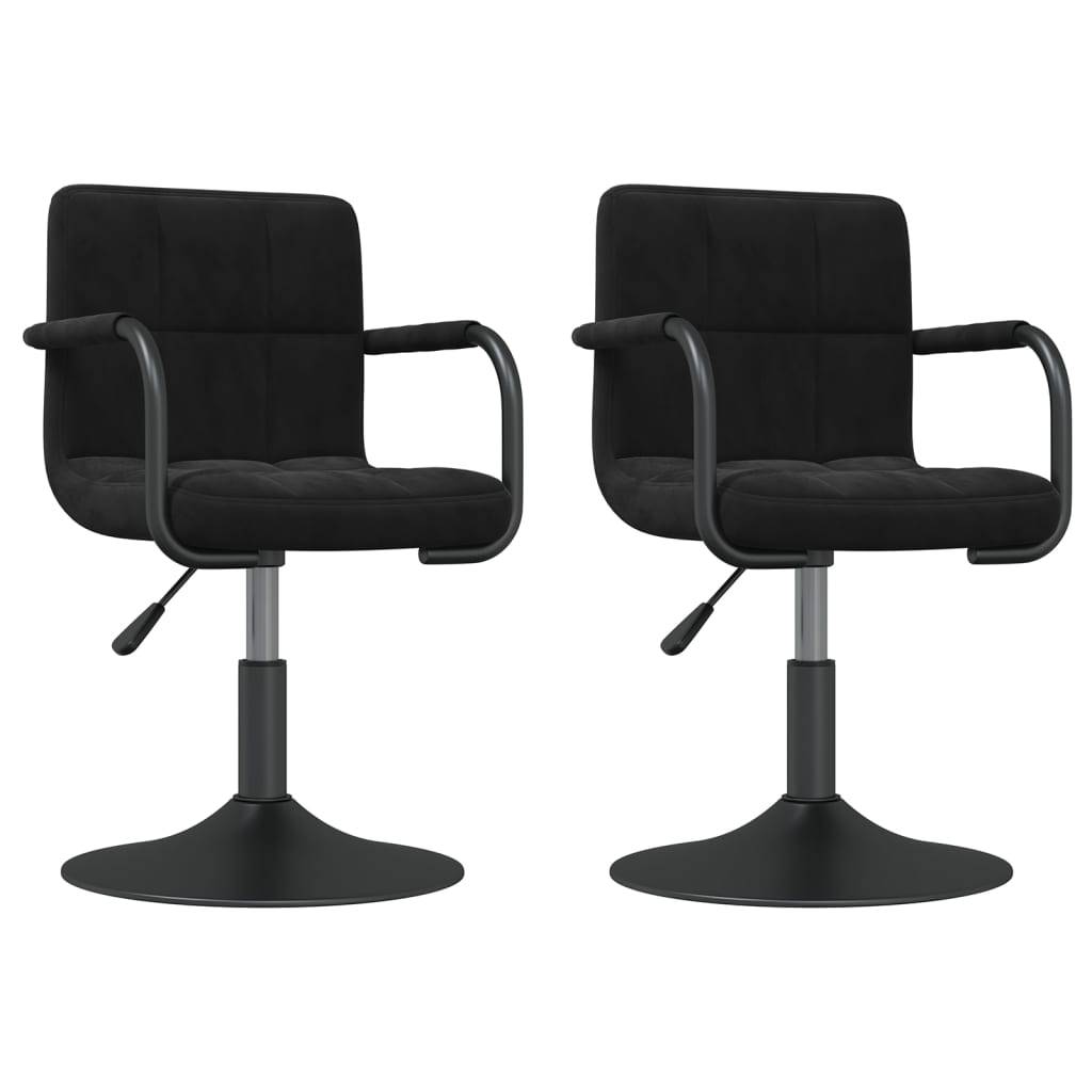 vidaXL Esszimmerstühle 2 Stk. Drehbar Schwarz Samt