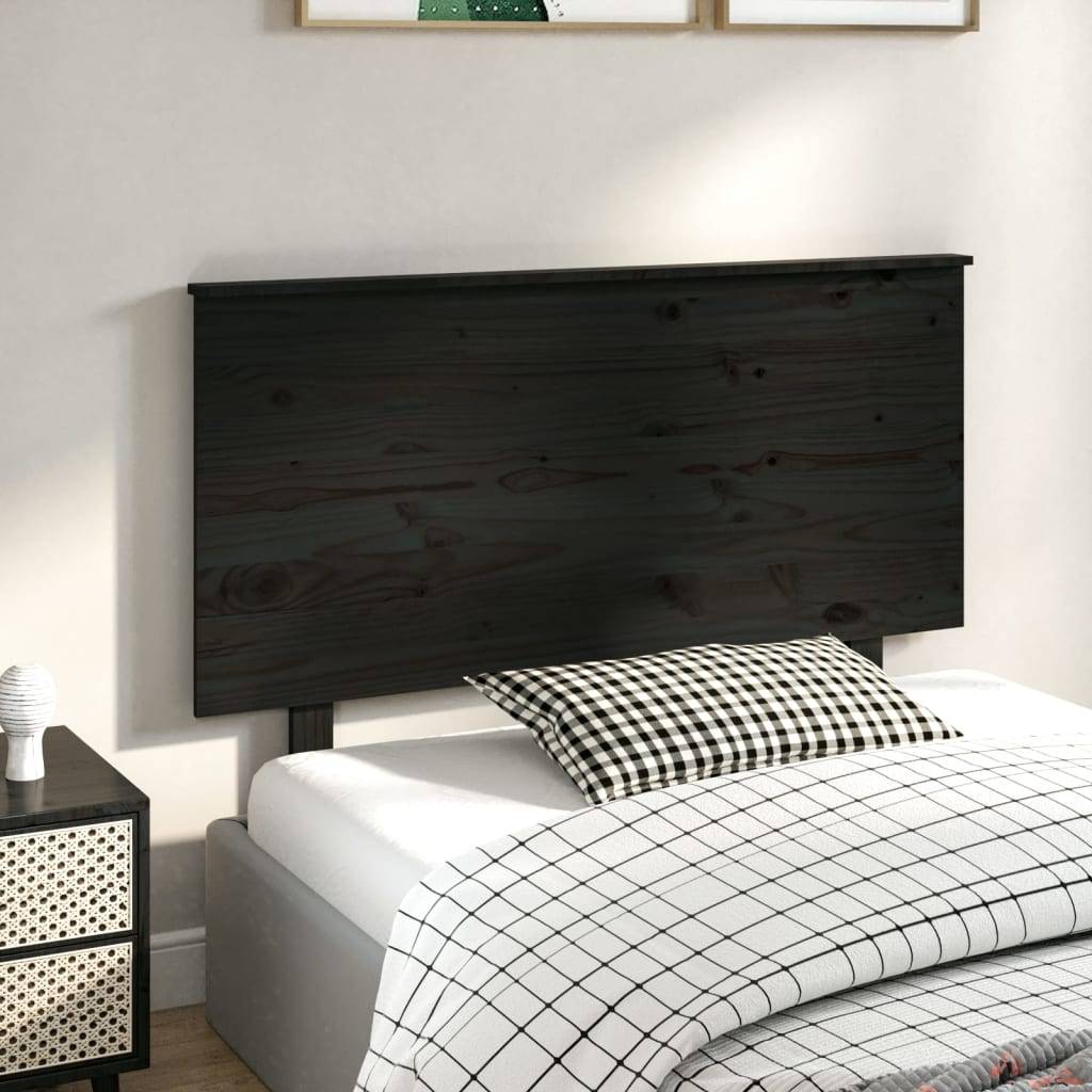 vidaXL Kopfteil Schwarz 124x6x82,5 cm Massivholz Kiefer