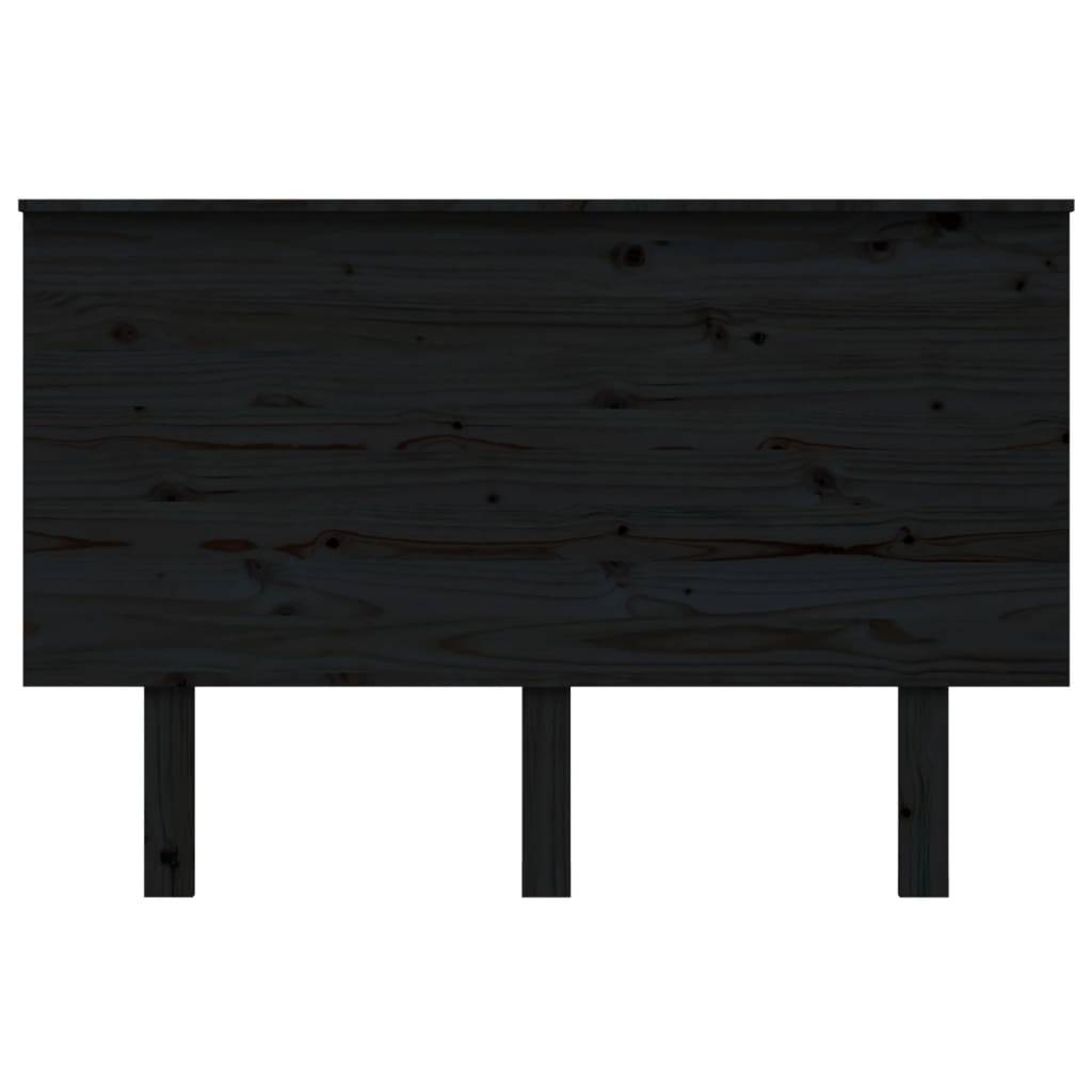 vidaXL Kopfteil Schwarz 124x6x82,5 cm Massivholz Kiefer