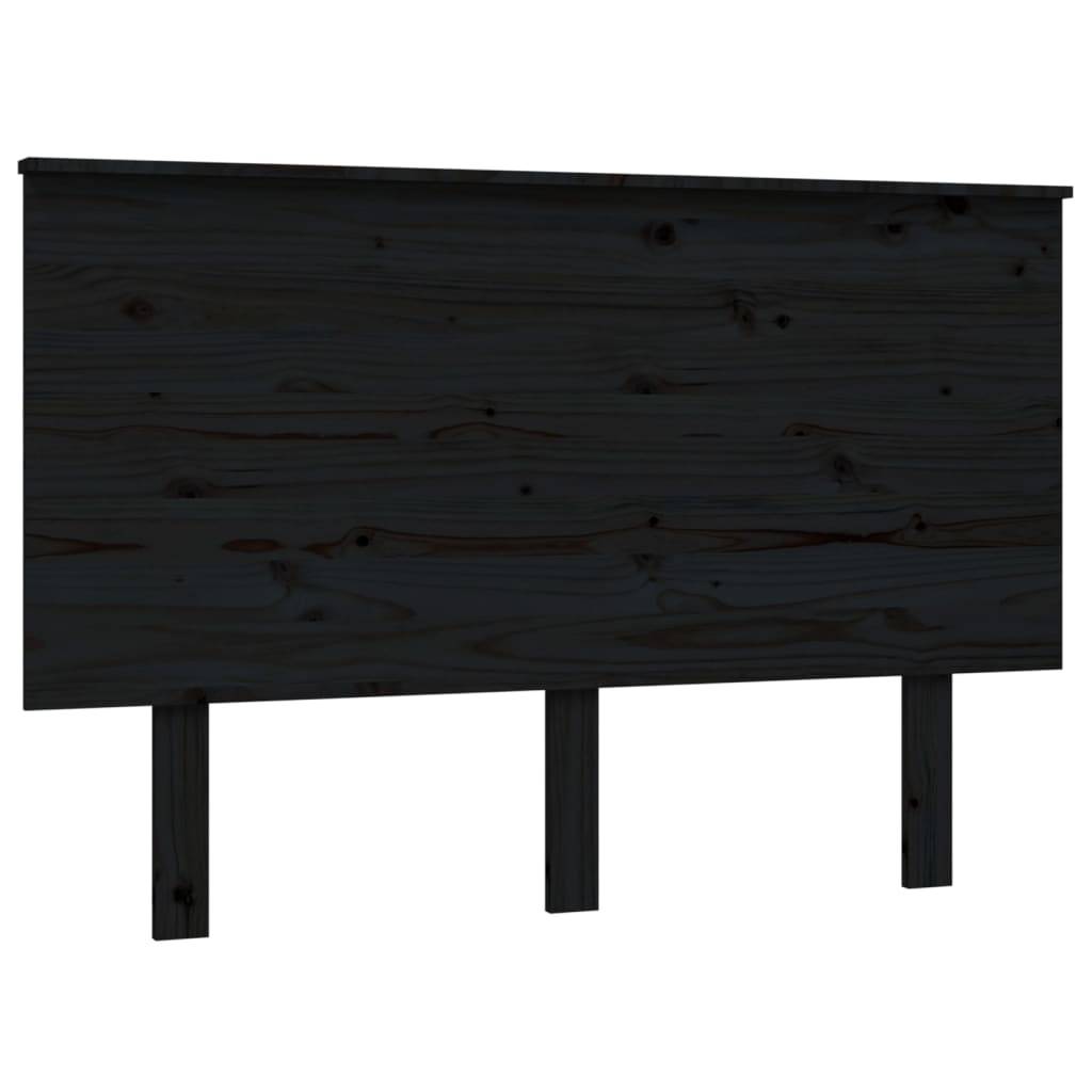 vidaXL Kopfteil Schwarz 124x6x82,5 cm Massivholz Kiefer