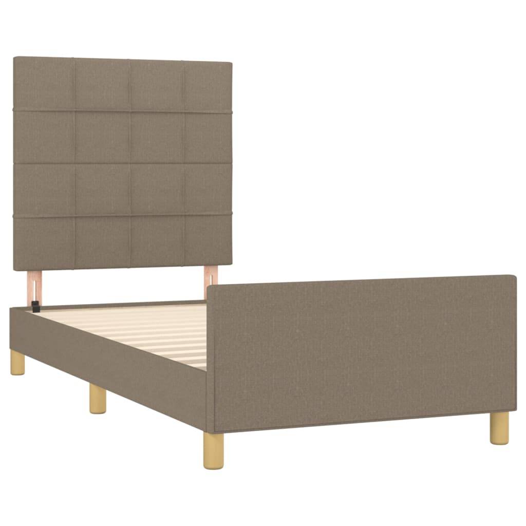 vidaXL Bettgestell ohne Matratze Taupe 100x200 cm Stoff