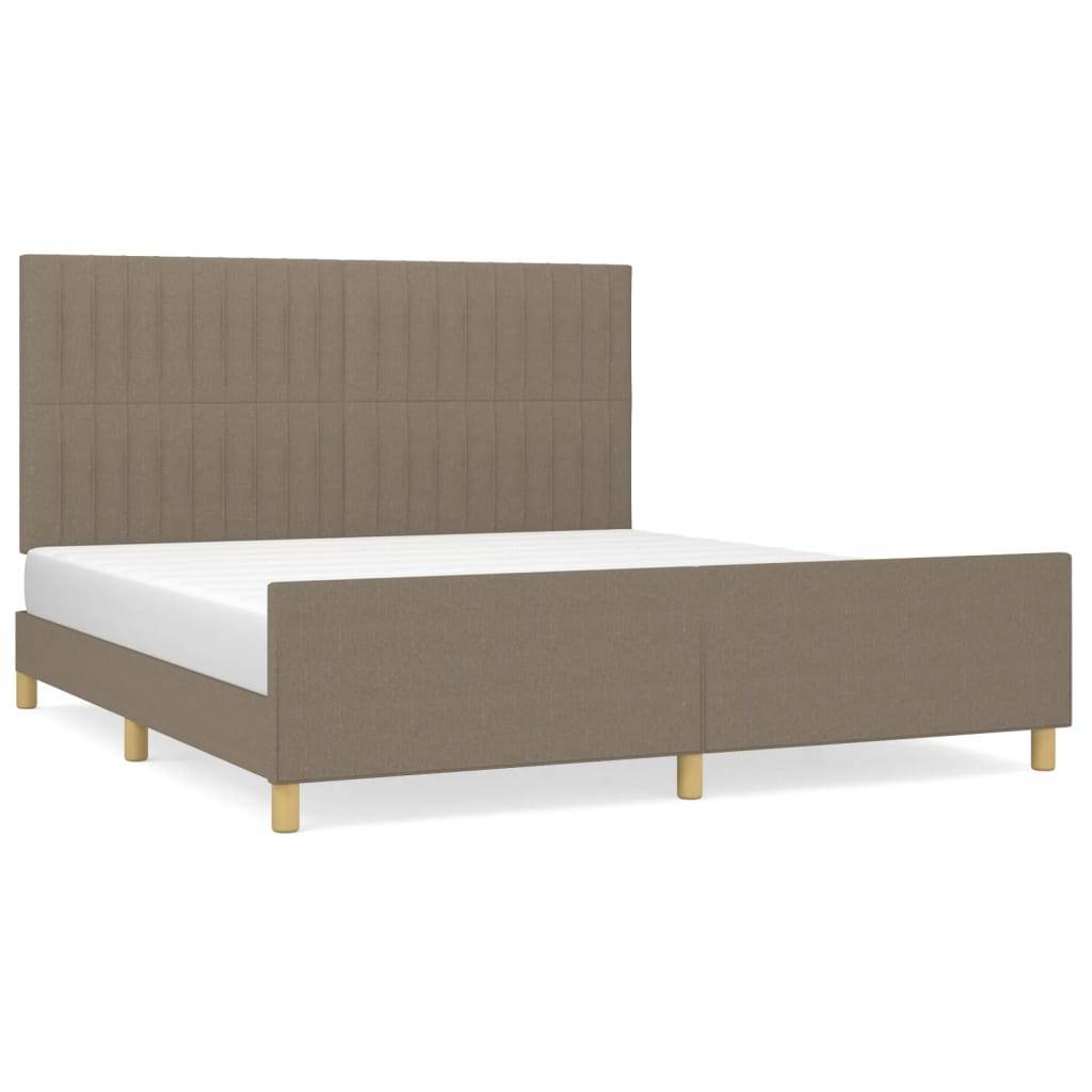 vidaXL Bettgestell ohne Matratze Taupe 180x200 cm Stoff