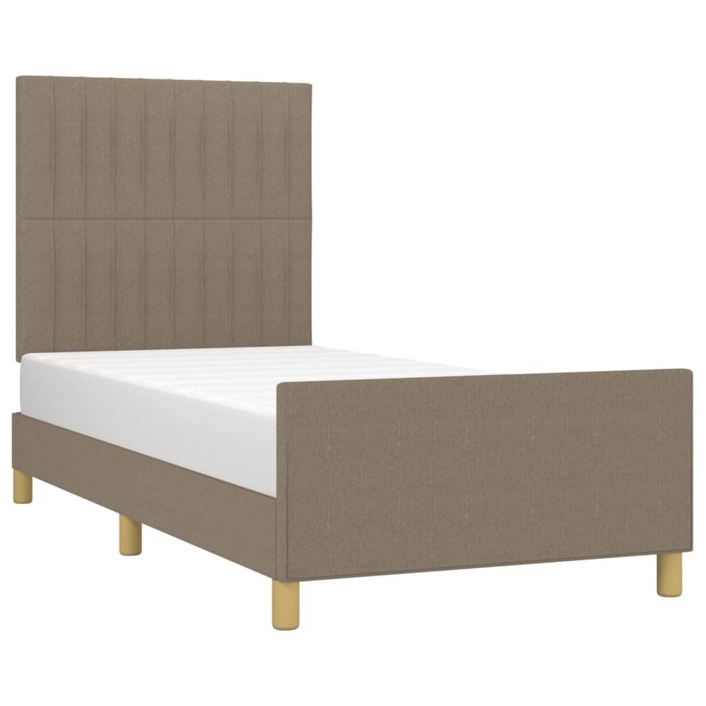 vidaXL Bettgestell ohne Matratze Taupe 100x200 cm Stoff
