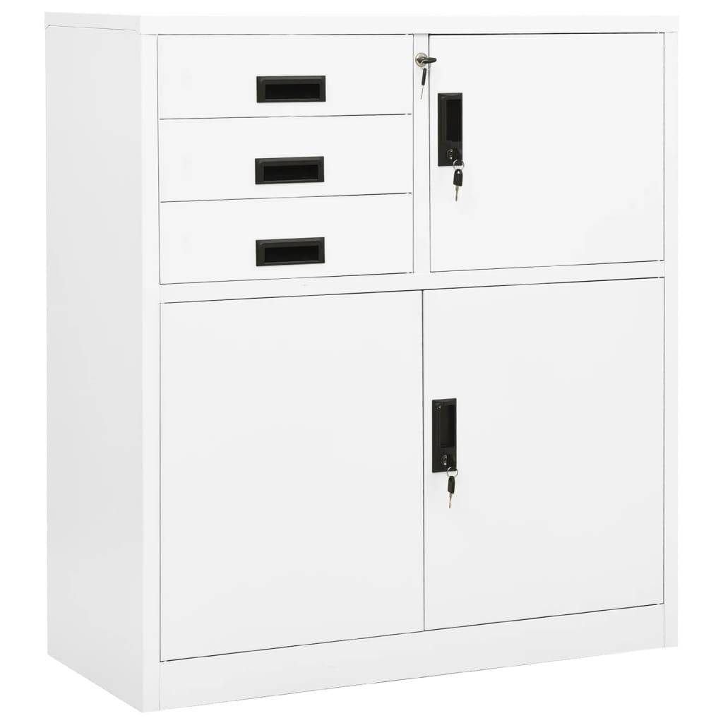 vidaXL Büroschrank Weiß 90x40x102 cm Stahl