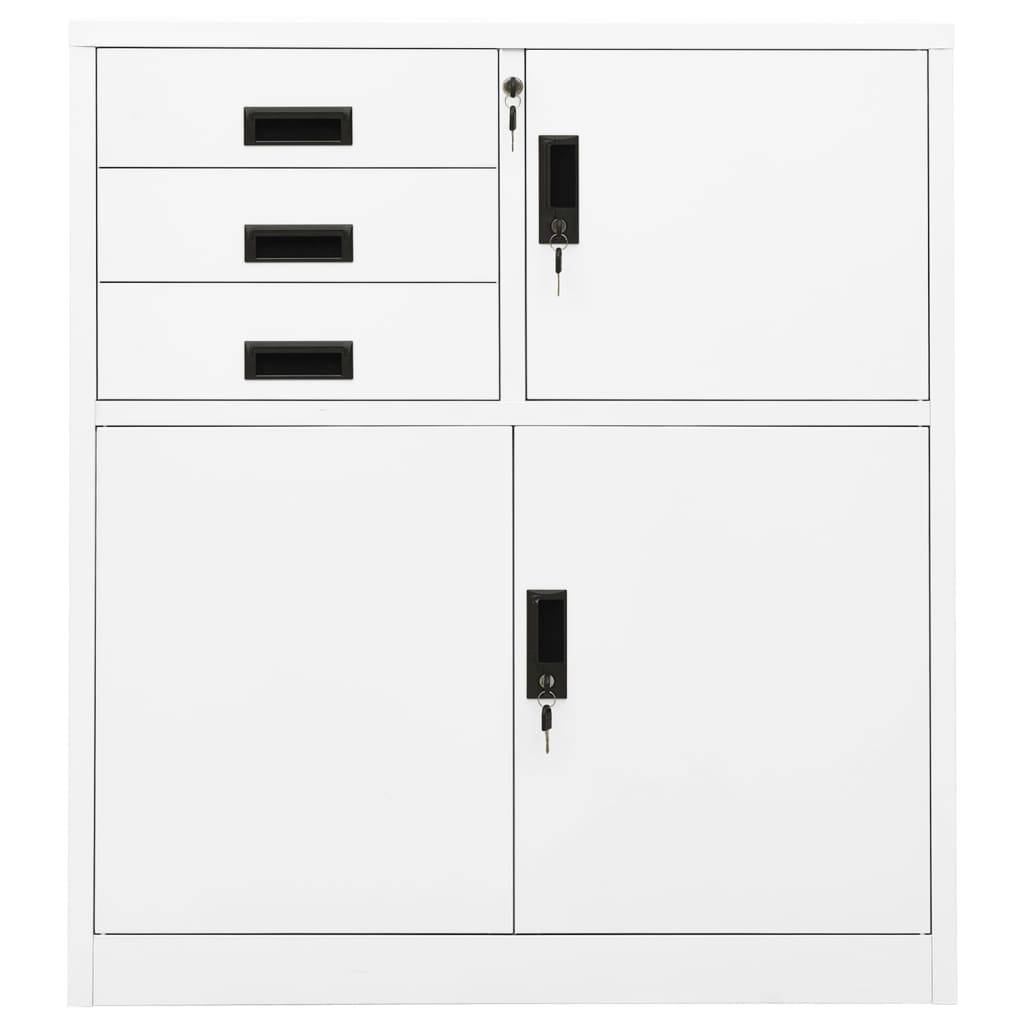 vidaXL Büroschrank Weiß 90x40x102 cm Stahl