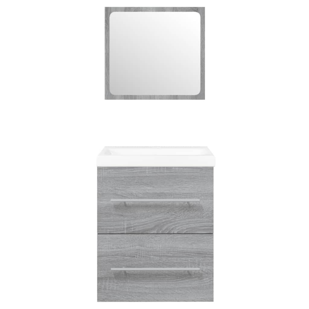 vidaXL Waschbeckenschrank mit Einbaubecken Grau Sonoma Holzwerkstoff
