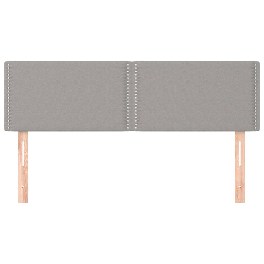 vidaXL Kopfteile 2 Stk. Hellgrau 72x5x78/88 cm Stoff