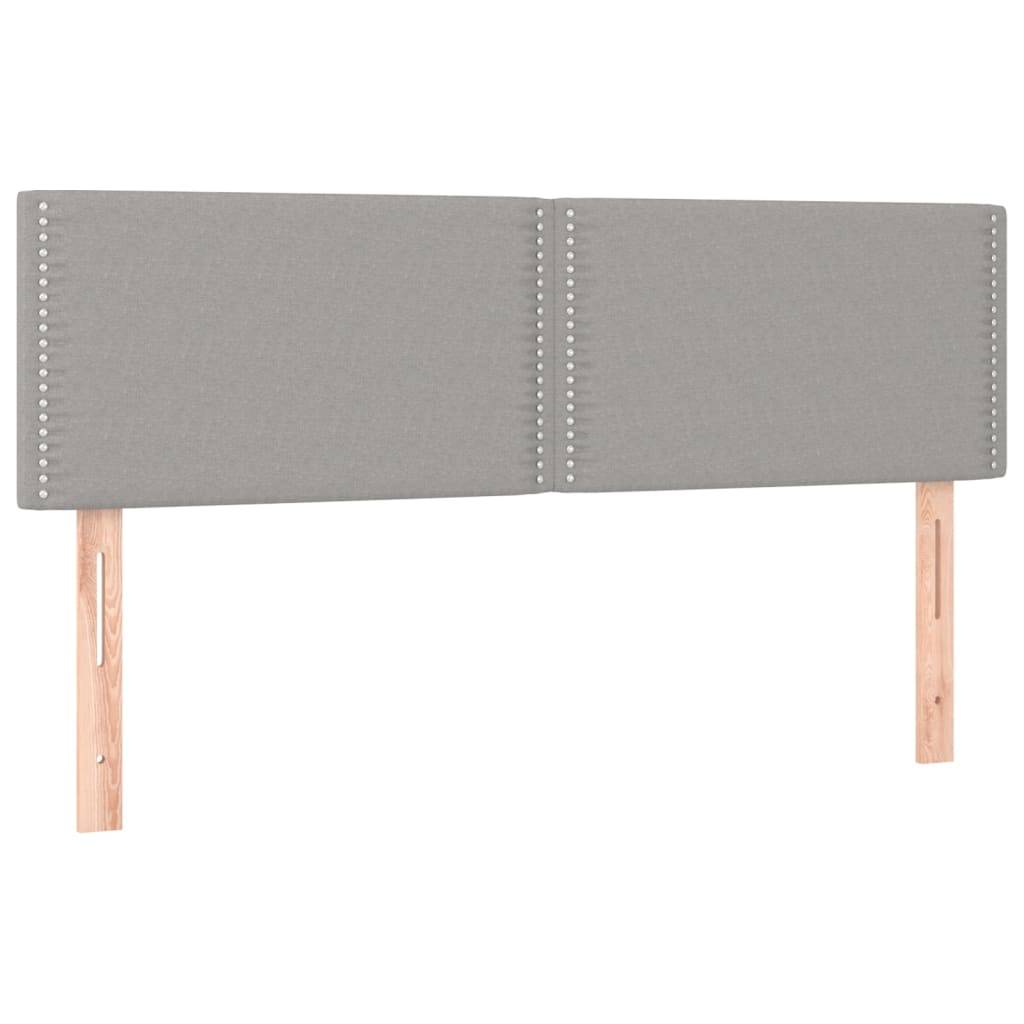 vidaXL Kopfteile 2 Stk. Hellgrau 72x5x78/88 cm Stoff