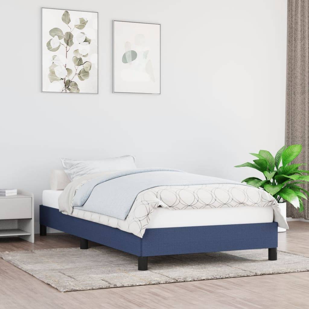 vidaXL Bettgestell ohne Matratze Blau 90x200 cm Stoff