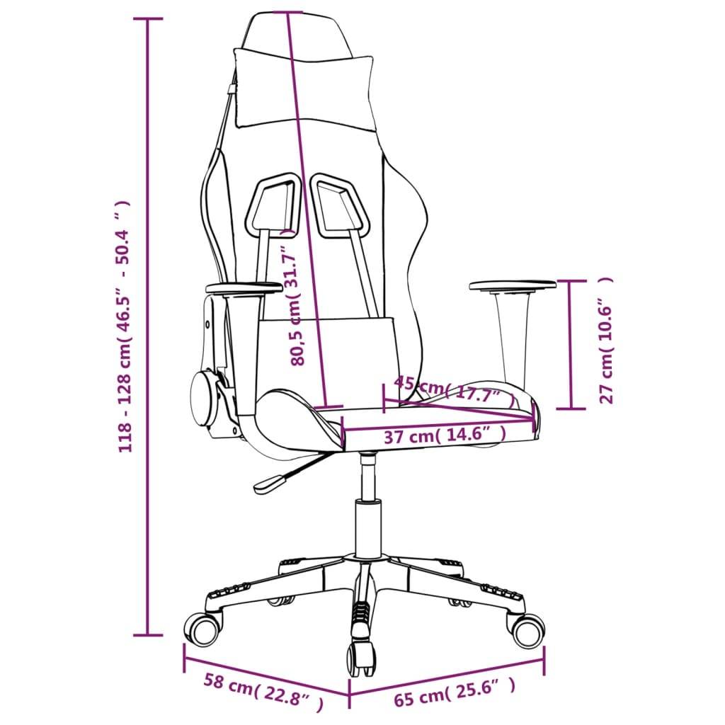 vidaXL Gaming-Stuhl Schwarz und Hellgrau Stoff