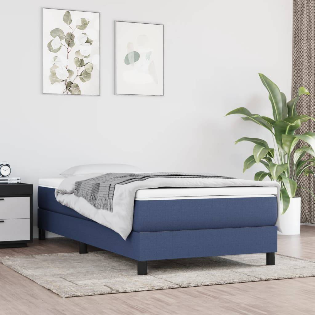 vidaXL Bettgestell ohne Matratze Blau 90x200 cm Stoff