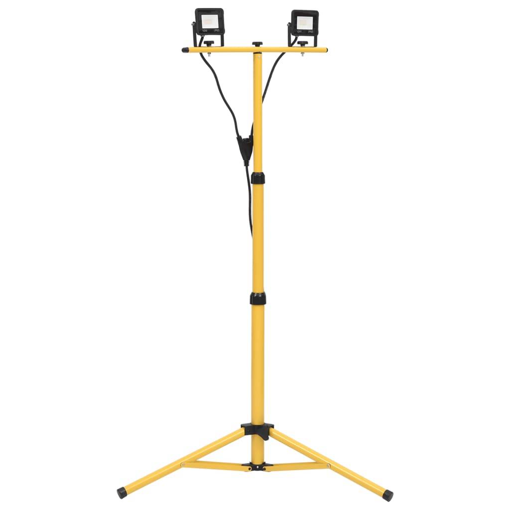 vidaXL LED-Fluter mit Stativ 2x10 W Warmweiß