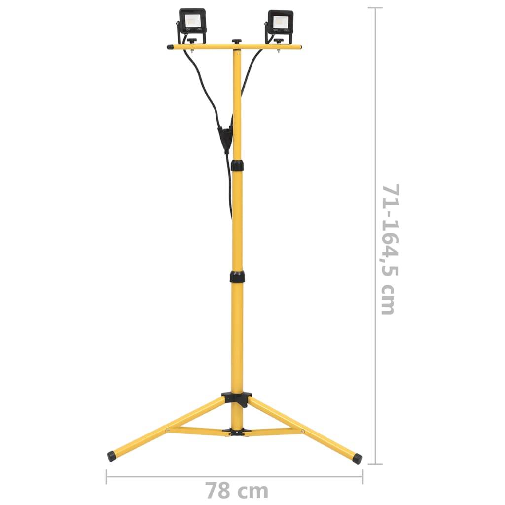 vidaXL LED-Fluter mit Stativ 2x10 W Warmweiß